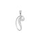 9ct White Gold Natural Diamond Set Initial Pendant -Initial P
