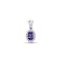 9ct White Gold Natural Diamond And Tanzanite Pendant