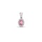 9ct White Gold Natural Diamond And Pink Sapphire Pendant