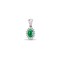 9ct White Gold Natural Diamond And Emerald Pendant