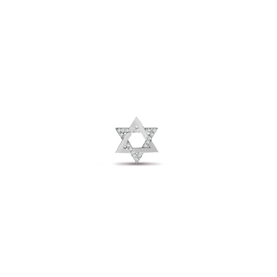 9ct White Gold Natural Diamond Star Of David Pendant
