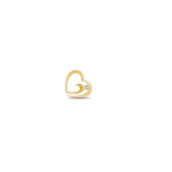 9ct Yellow Gold Natural Diamond Heart Pendant