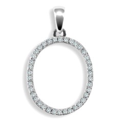 9ct White Gold Natural Diamond Set Initial Pendant