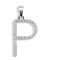 9ct White Gold Natural Diamond Set Initial Pendant