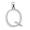 9ct White Gold Natural Diamond Set Initial Pendant