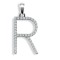 9ct White Gold Natural Diamond Set Initial Pendant