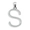 9ct White Gold Natural Diamond Set Initial Pendant