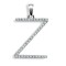 9ct White Gold Natural Diamond Set Initial Pendant