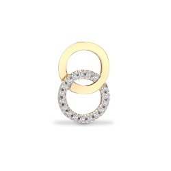 9ct Yellow 0.10ct Natural Diamond 2 Circle Pendant