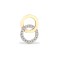 9ct Yellow 0.10ct Natural Diamond 2 Circle Pendant