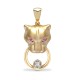9ct Yellow Dia-3pts P.Saph-7pts Panther Pendant