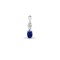 9ct White Dia-4pts Saph-65pts Drop Pendant