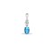 9ct White Dia-4pts Aqua-40pts Drop Pendant