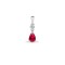 9ct White Dia-4pts Ruby-66pts Drop Pendant