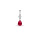 9ct White Dia-4pts Ruby-66pts Drop Pendant