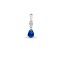 9ct White Dia-4pts Saph-90pts Drop Pendant