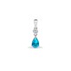 9ct White Dia-4pts Aqua-55pts Drop Pendant