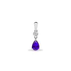 9ct White Dia-4pts Tanz-60pts Drop Pendant