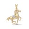 9ct Yellow 1pt Natural Diamond Horse Pendant