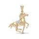 9ct Yellow 1pt Natural Diamond Horse Pendant