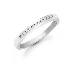 9ct White Gold Natural Diamond Half Eternity Ring