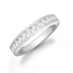 9ct White Gold Natural Diamond Half Eternity Ring