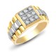 9ct White And Yellow Gold Gents Natural Diamond Ring