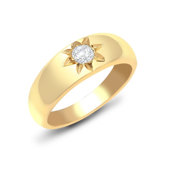 9ct Yellow Gold Natural Diamond Ring
