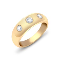 9ct Yellow Gold Natural Diamond Ring
