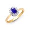 9ct Yellow Gold Natural Diamond 12pts & Tanzanite 55pts Ring