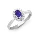 9ct White Gold Natural Diamond 12pts & Tanzanite 55pts Ring