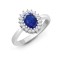 9ct White Gold Natural Diamond 23pts & Sapphire 1.10ct Ring