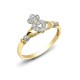 9ct Yellow Gold Natural Diamond Claddagh Ring