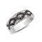 9ct White Gold Natural Diamond And Black Natural Diamond Ring