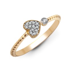 9ct Yellow 7pts Natural Diamond Heart Ring