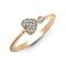 9ct Yellow 7pts Natural Diamond Heart Ring