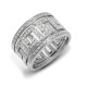 9ct White 0.50 Natural Diamond Greek Key Style Ring
