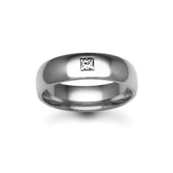 9ct Gold White Natural Diamond Rubover set Wedding Ring