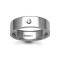 9ct Gold White Natural Diamond Rubover set Wedding Ring
