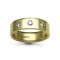 9ct Gold Yellow Natural Diamond Rubover set Wedding Ring