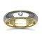 9ct Gold 2 Colour Natural Diamond Rubover set Wedding Ring