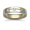 9ct Gold 2 Colour Natural Diamond Rubover set Wedding Ring