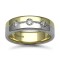 9ct Gold 2 Colour Natural Diamond Rubover set Wedding Ring