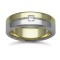 9ct Gold 2 Colour Natural Diamond Rubover set Wedding Ring