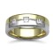 9ct Gold 2 Colour Natural Diamond Rubover set Wedding Ring