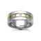 9ct Gold 2 Colour Natural Diamond Rubover set Wedding Ring