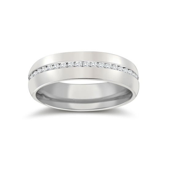 9ct White Gold RBC Court Natural Diamond Wedding Band Fully Set - 4mm - 50pts