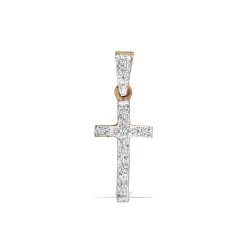 9ct Yellow Gold Natural Diamond Cross