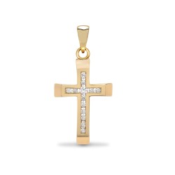9ct Yellow Gold Natural Diamond Cross