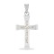 9ct White Gold Natural Diamond Cross